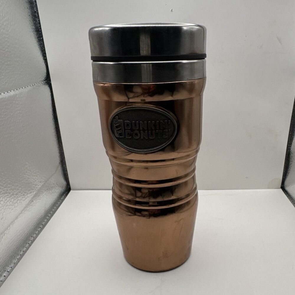 Dunkin' Donuts Copper Stainless Steel Insulated Travel Mug w/ Slide-Lock Lid